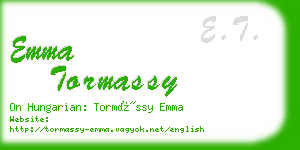 emma tormassy business card